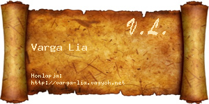 Varga Lia névjegykártya